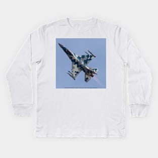 F-16 Fighter Aggressor Blizzard Camo Kids Long Sleeve T-Shirt